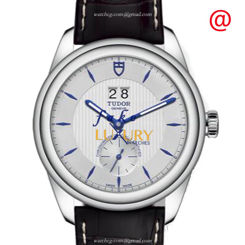 Tudor 57100WT_LS GLAMOUR DATE Automatic Stainless Steel Replica Watch, White Dial, Alligator Strap - Luxury Replica Watch