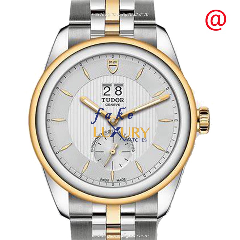 Tudor 57103WT GLAMOUR DATE Automatic 18kt Gold & Steel Replica Watch, White Dial, Folding Clasp - Luxury Replica Watch