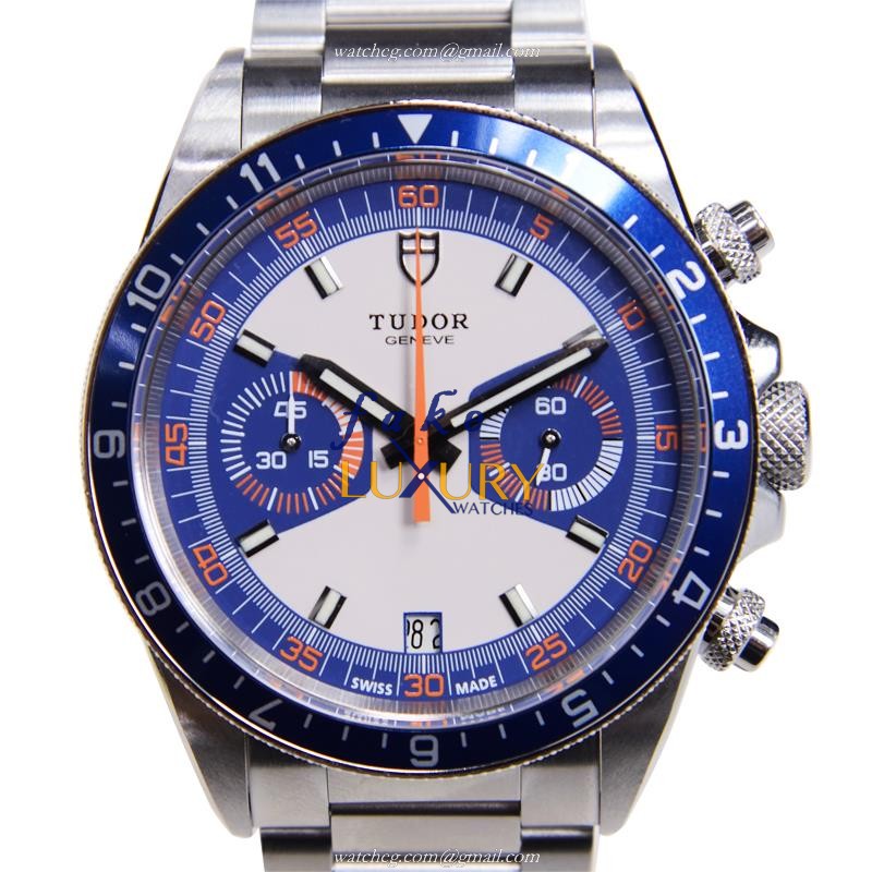 Tudor 70330B HERITAGE CHRONO Automatic Stainless Steel Replica Watch, Blue Dial, Silver Strap - Luxury Replica Watch