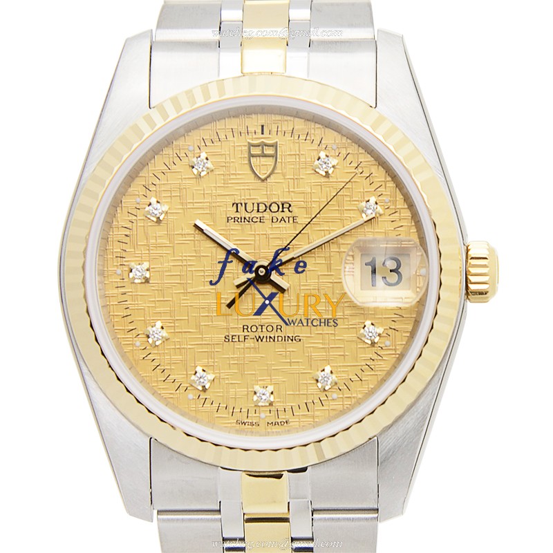 Tudor Replica Watch 74033-62473-10DI-CHCL, Automatic, 18kt Gold & Steel Case, Gold Dial, Silver - Luxury Replica Watch