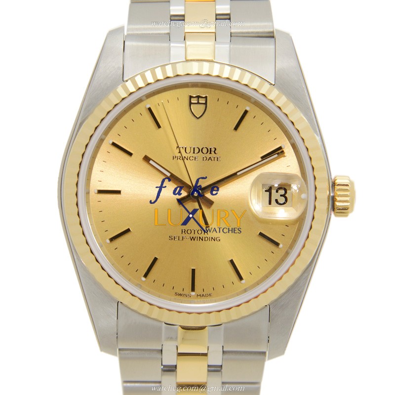 Tudor 74033-62473-CH Replica Watch, Auto, 18kt Gold & Steel Case, Silver Dial - Luxury Replica Watch
