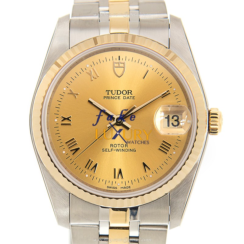 -74033-62473-CHRN Tudor Replica Watch - Automatic - 18kt Gold & Steel Case - Silver & Gold Strap - Luxury Replica Watch
