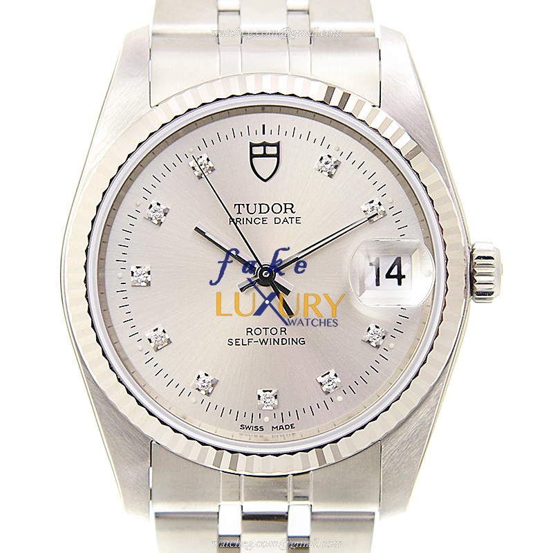 Tudor 74034-62470-10DI-SV PRINCE DATE - Automatic - 18kt White Gold & Steel Case - Replica Watch - Luxury Replica Watch