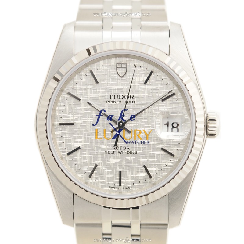 Tudor Prince Date 74034-62470-SVCL Replica Watch, Automatic Silver Dial, 18kt White Gold Steel - Luxury Replica Watch