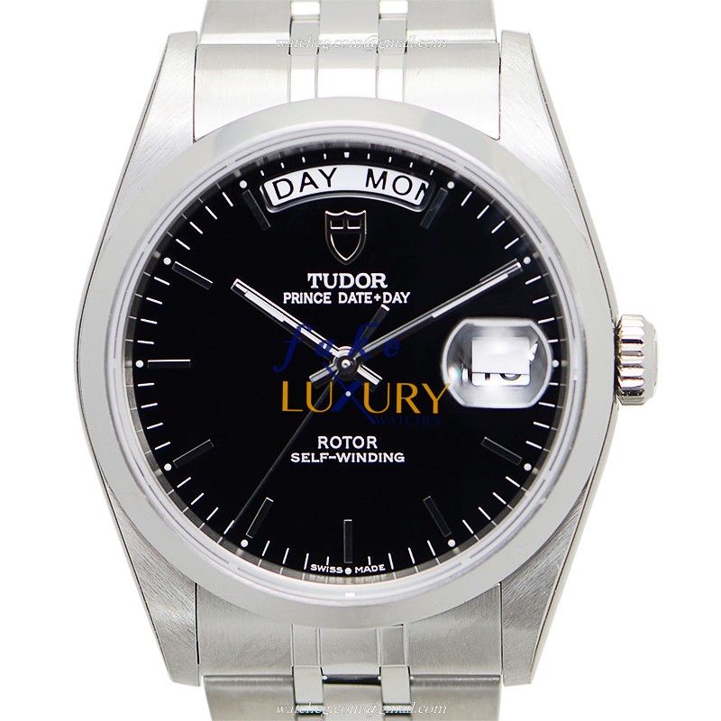 Tudor 76200-62480-BK PRINCE DATE-DAY Automatic Stainless Steel Replica Watch - Black Dial, Silver - Luxury Replica Watch