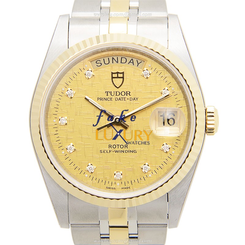 Tudor 76213-62483-10DI-CHCL Automatic 18kt Gold & Steel Replica Watch, Silver Dial - Luxury Replica Watch