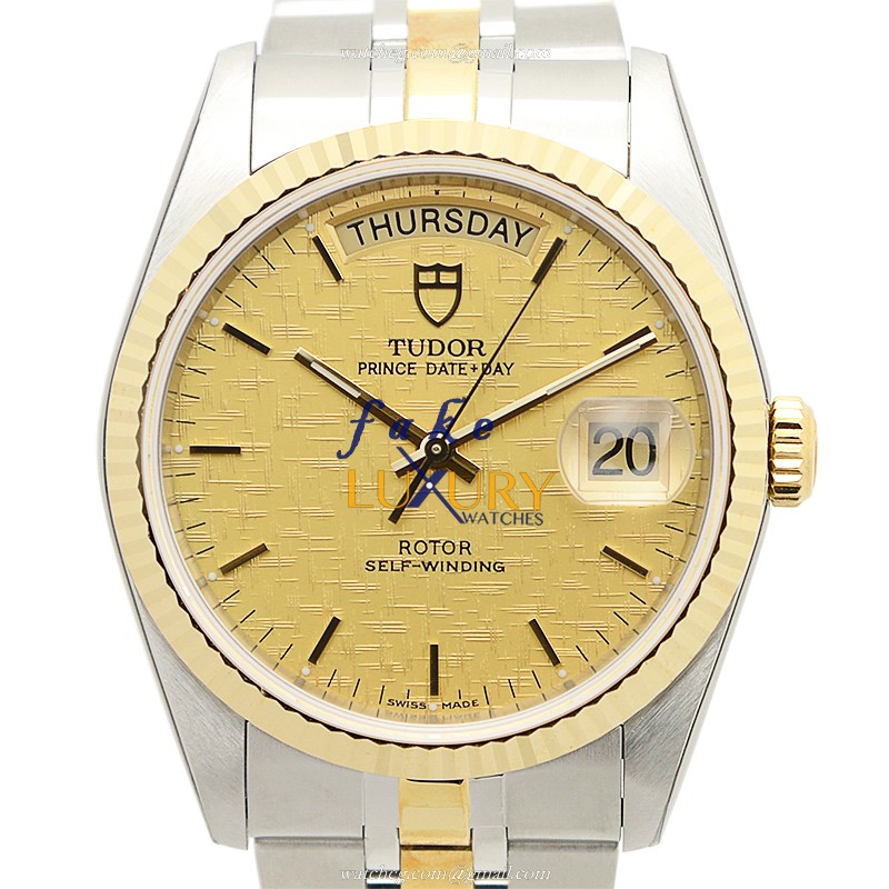 Tudor 76213-62483-CHCL Replica Watch, Automatic Movement, Gold Dial, 18kt Gold & Steel Case - Luxury Replica Watch