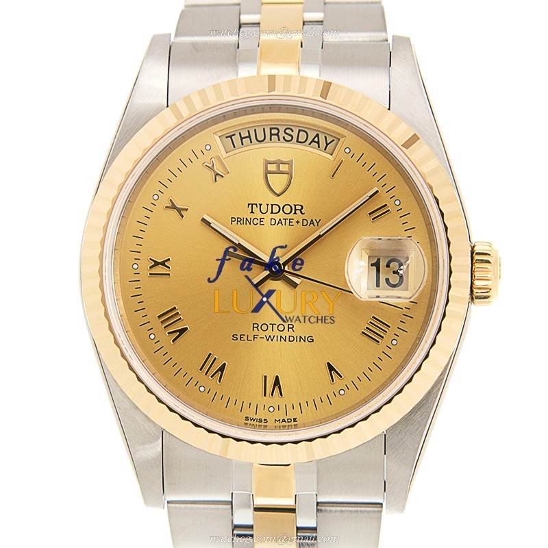 Tudor 76213-62483-CHRN Automatic 18kt Gold & Steel Case Replica Watch - Luxury Replica Watch