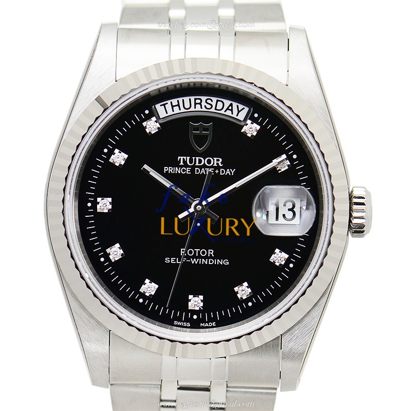Tudor 76214-62480-10DI-BK PRINCE DATE-DAY Automatic Steel Case Silver Dial Replica Watch - Luxury Replica Watch