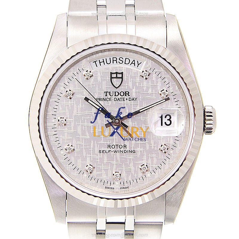 Tudor 76214-62480-10DI-SVCL Prince Date-Day Replica Watch, Automatic, Silver Dial, Steel Case - Luxury Replica Watch