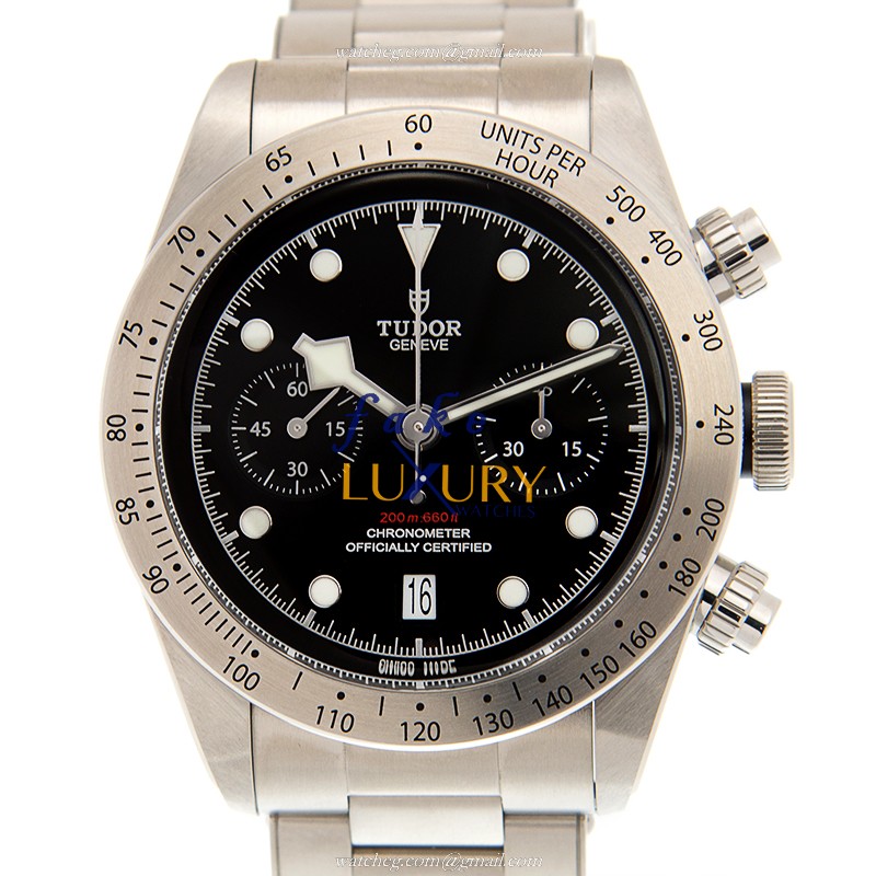 Tudor 79350 BLACK BAY CHRONO Auto Stainless Steel 41mm Black Dial Silver Strap Replica Watch - Luxury Replica Watch