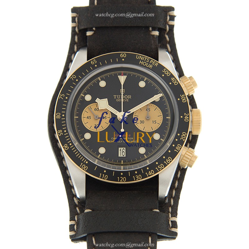 Tudor 79363N-LEATHER STRAP - BLACK BAY Automatic 18kt Gold & Steel Replica Watch - 41mm - Swiss - Luxury Replica Watch