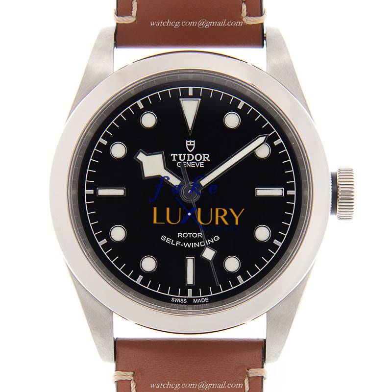 Tudor 79540-LEATHER STRAP Automatic Stainless Steel Replica Watch, Swiss Movement, Black Dial