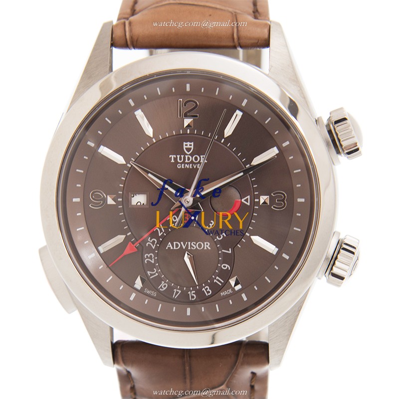 Tudor 79620TC Replica Watch, Automatic, Stainless Steel Case, Brown Dial, Leather Strap - Luxury Replica Watch