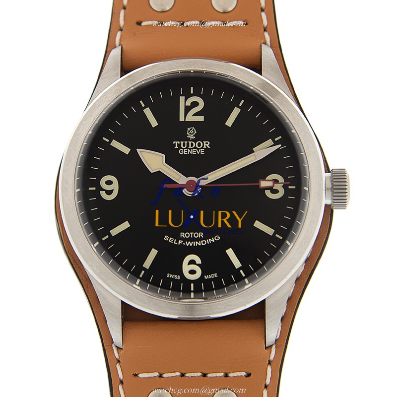 Tudor 79910-LS | Automatic | Steel | Black Dial | Brown Leather | Replica Watch