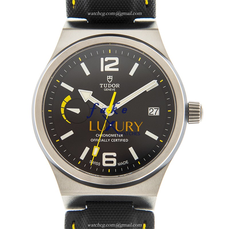 Tudor 91210N-LS Replica Watch, Automatic, Stainless Steel, Black Dial, Leather Strap - Luxury Replica Watch