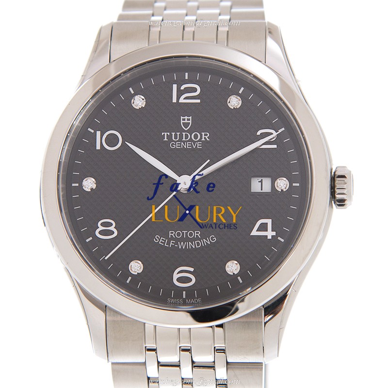 Tudor 91550-67050-6DI-BK 1926 Auto Stainless Steel Case Replica Watch - Black Dial, Silver Band - Luxury Replica Watch