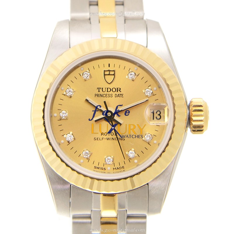 Tudor 92513-62423-10DI-CH Replica Watch, Automatic, 18kt Gold & Steel Case, Gold Dial, Silver & - Luxury Replica Watch