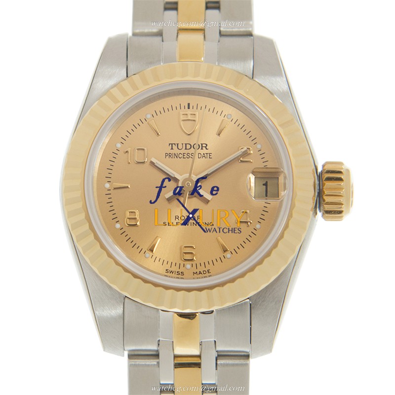Tudor PRINCESS DATE 92513-62423-246810AR-CH Automatic 18kt Gold & Steel Case Silver Dial Watch - Luxury Replica Watch
