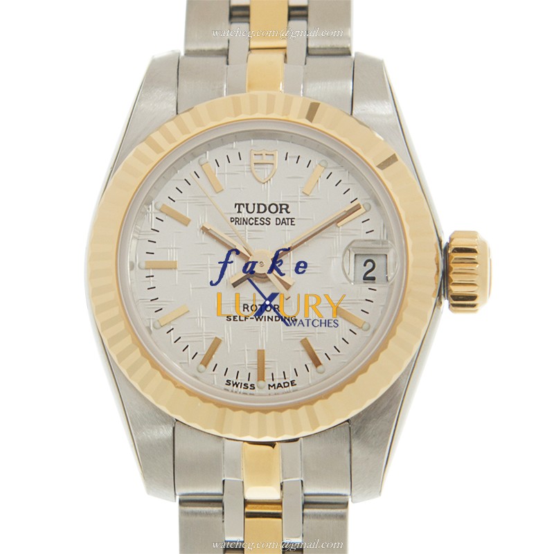 Tudor PRINCESS DATE 92513-62423-SVCL Replica Watch - Automatic, 18kt Gold & Steel Case, Silver Dial - Luxury Replica Watch