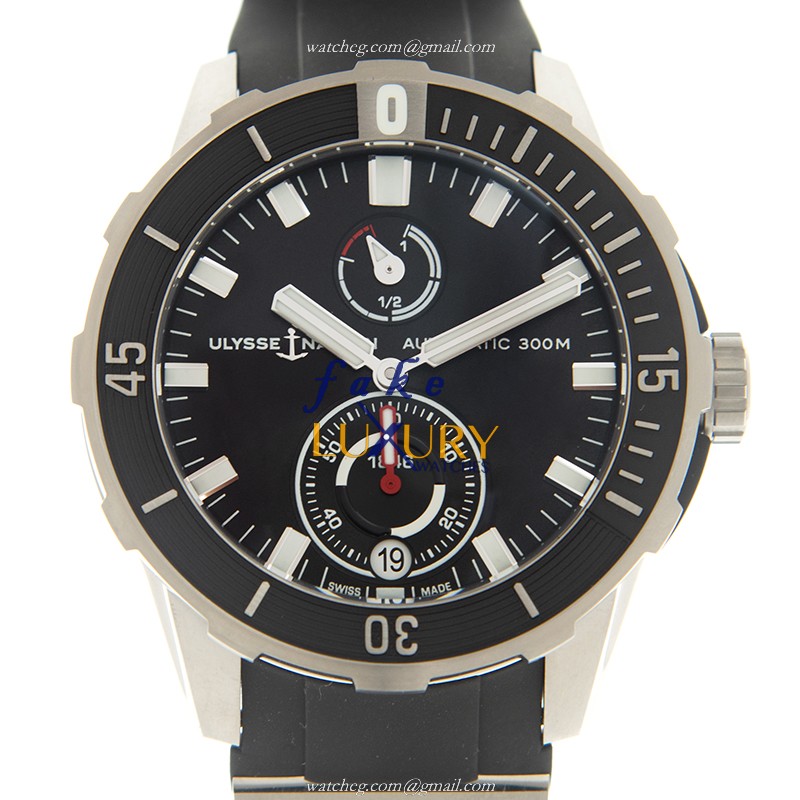 Ulysse Nardin 1183-170-3/92 DIVERS Replica Watch - Automatic Titanium - Black Dial - Rubber Strap - Luxury Replica Watch