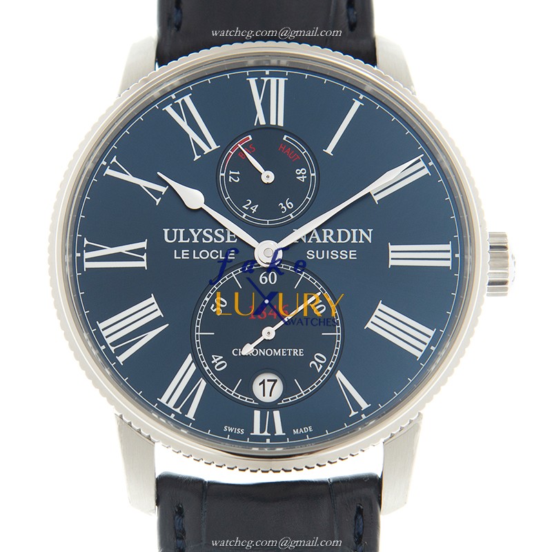 Ulysse Nardin 1183-310/43 MARINE Replica Watch, Blue Dial, Steel Case, Automatic Movement - Luxury Replica Watch