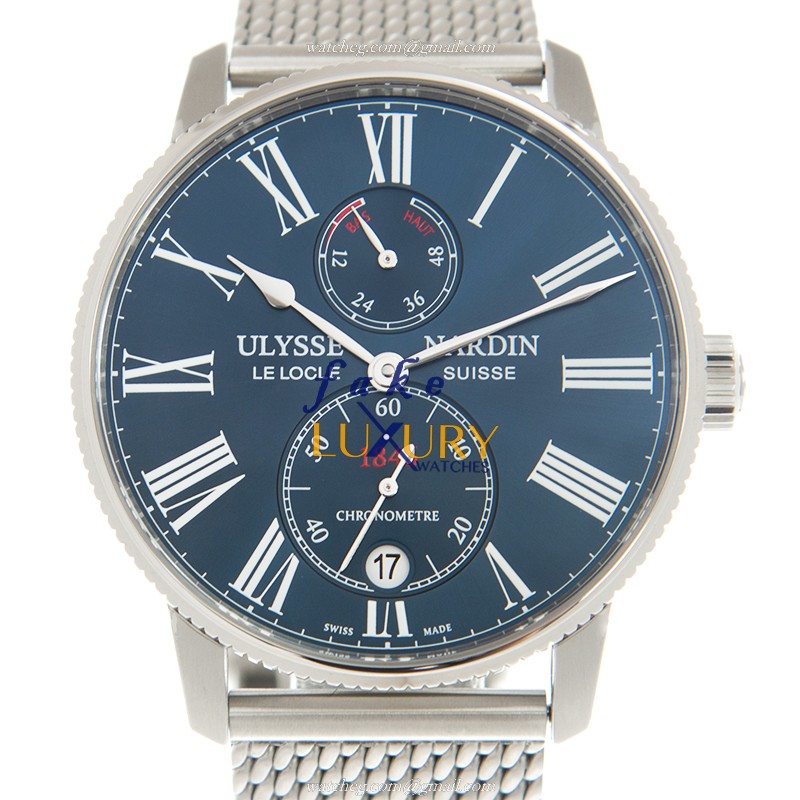 Ulysse Nardin 1183-310-7MIL/43 Marine - Replica Watch - Blue Dial - Automatic - Steel Bracelet - Luxury Replica Watch