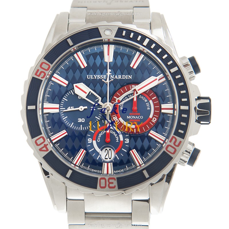Ulysse Nardin 1503-151-7M/93-MON Replica Watch Automatic Blue Dial Stainless Steel Bracelet 44mm - Luxury Replica Watch