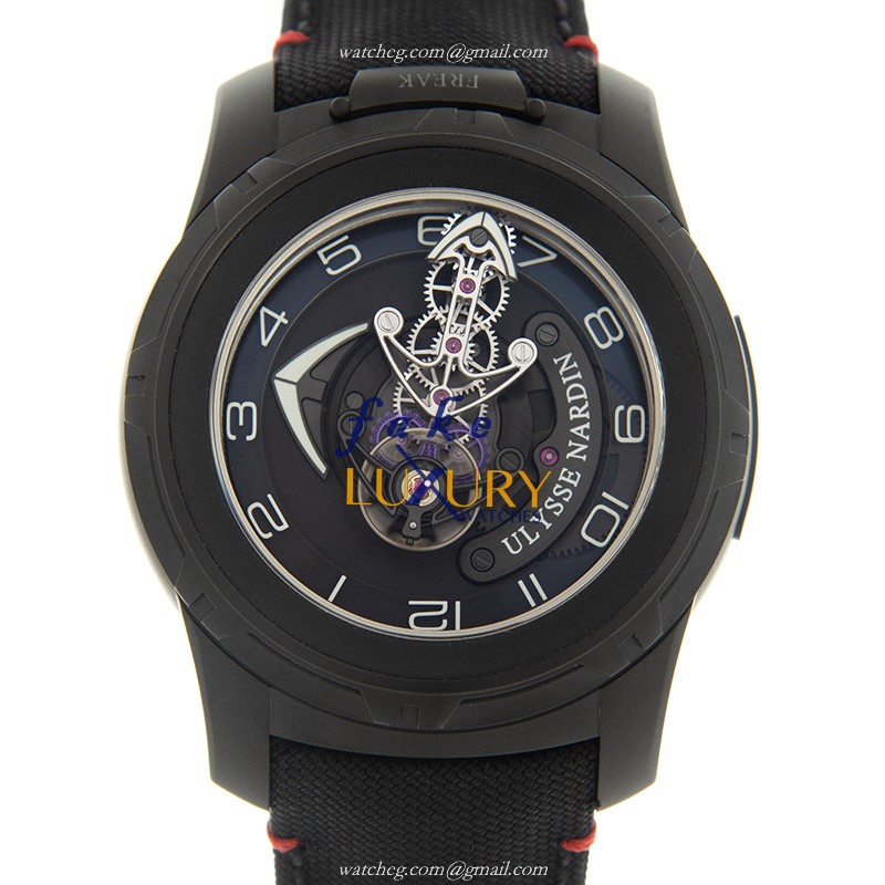 Ulysse Nardin Freak 2053-132/BLACK Manual Wind Titanium 45mm Black Dial Canvas Strap Replica Watch - Luxury Replica Watch