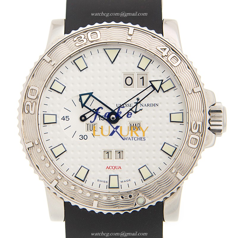 333-88-3 - Ulysse Nardin Replica Watch Automatic Silver Dial Black Rubber Strap - Luxury Replica Watch