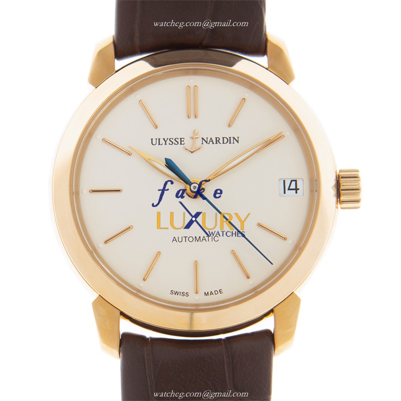Ulysse Nardin 8106-116-2/90 Replica Watch With Automatic Movement, White Dial, 18kt Rose Gold Case - Luxury Replica Watch