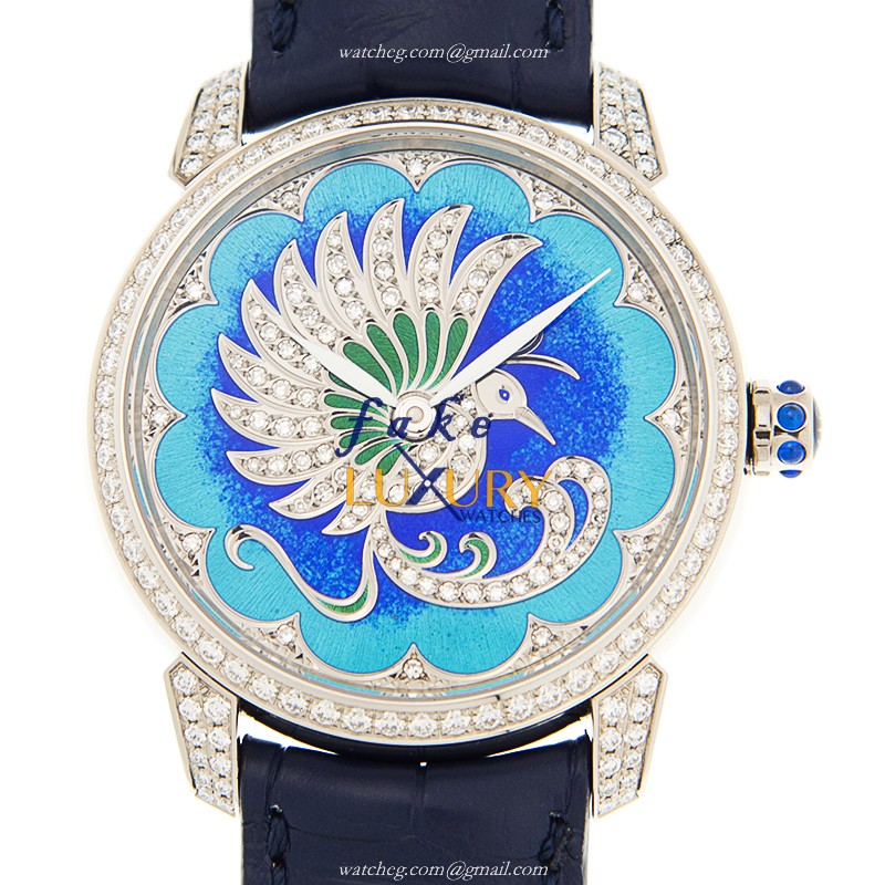 8150-112/PB - Ulysse Nardin CLASSIC Replica Watch - 35mm 18kt White Gold Diamond - Blue Dial - Luxury Replica Watch