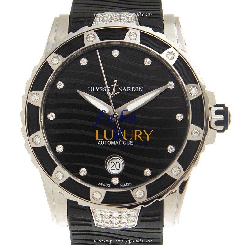 Ulysse Nardin 8153-180E-3C/12 Replica Watch, Black Dial, Steel Case, Rubber Strap, Automatic - Luxury Replica Watch