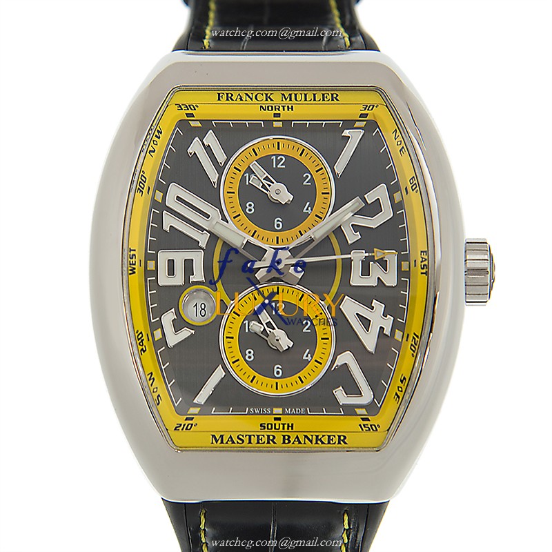 V 45 MB SC DT AC.JA - Franck Muller Vanguard Replica Watch Automatic Gray Dial Steel
