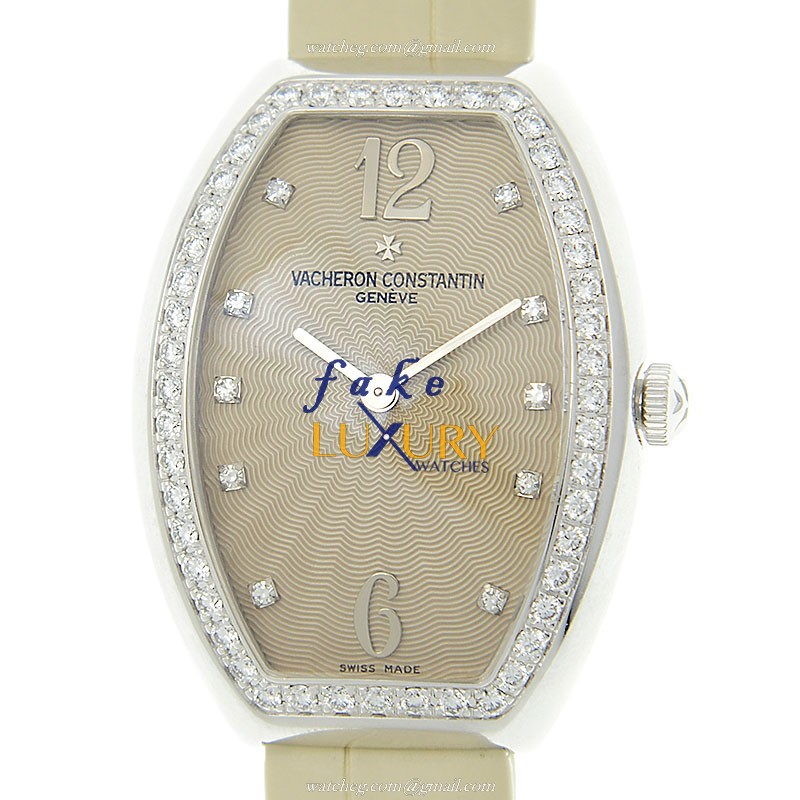 Vacheron Constantin 25540/000G-9109 Replica Watch With Gold Dial, Beige Alligator Strap, Automatic - Luxury Replica Watch