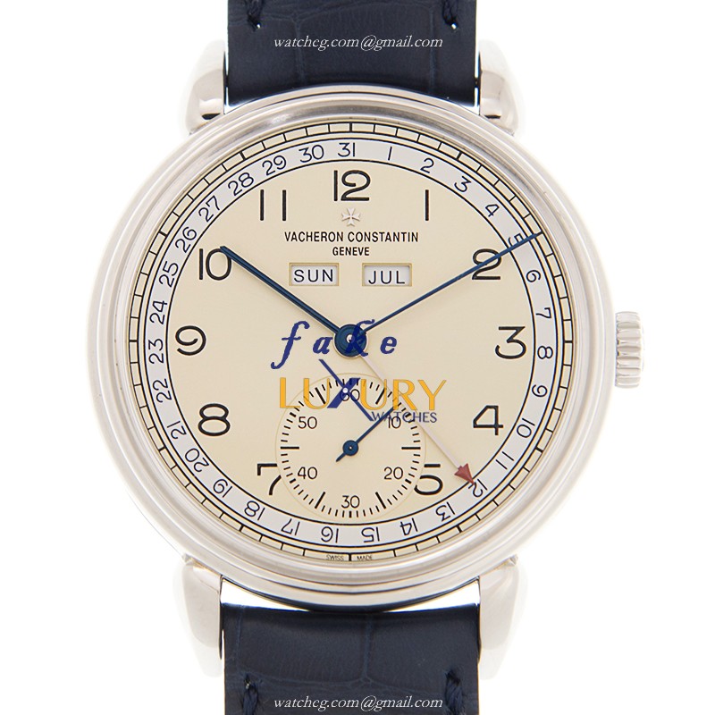 Vacheron Constantin 3110V/000A-B426 Historiques Manual Wind Steel White Dial Blue Leather Replica - Luxury Replica Watch