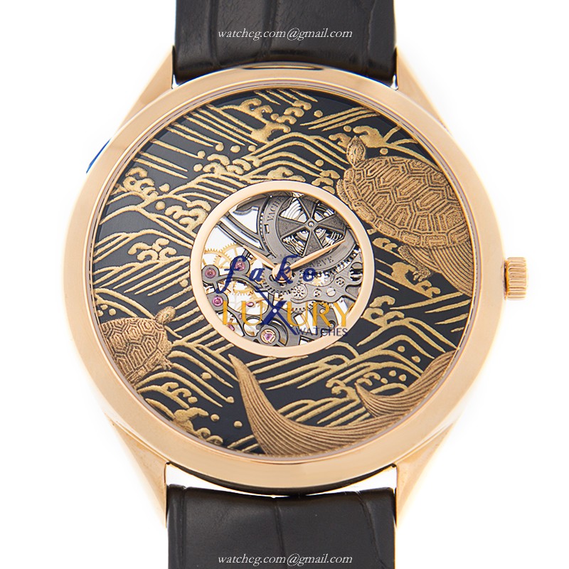 33222/000R-9548 - Vacheron Constantin Metiers DArt Replica Watch - Manual Wind Rose Gold Black Dial - Luxury Replica Watch