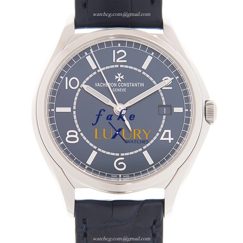 4600E/000A-B487 - Vacheron Constantin Fiftysix Replica Watch - Automatic - Blue Dial Alligator Strap - Luxury Replica Watch