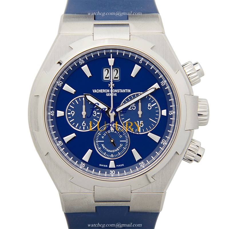 Vacheron Constantin 49150/000A-9745 Overseas Replica Watch, Blue Dial, Steel Case, Rubber Strap - Luxury Replica Watch