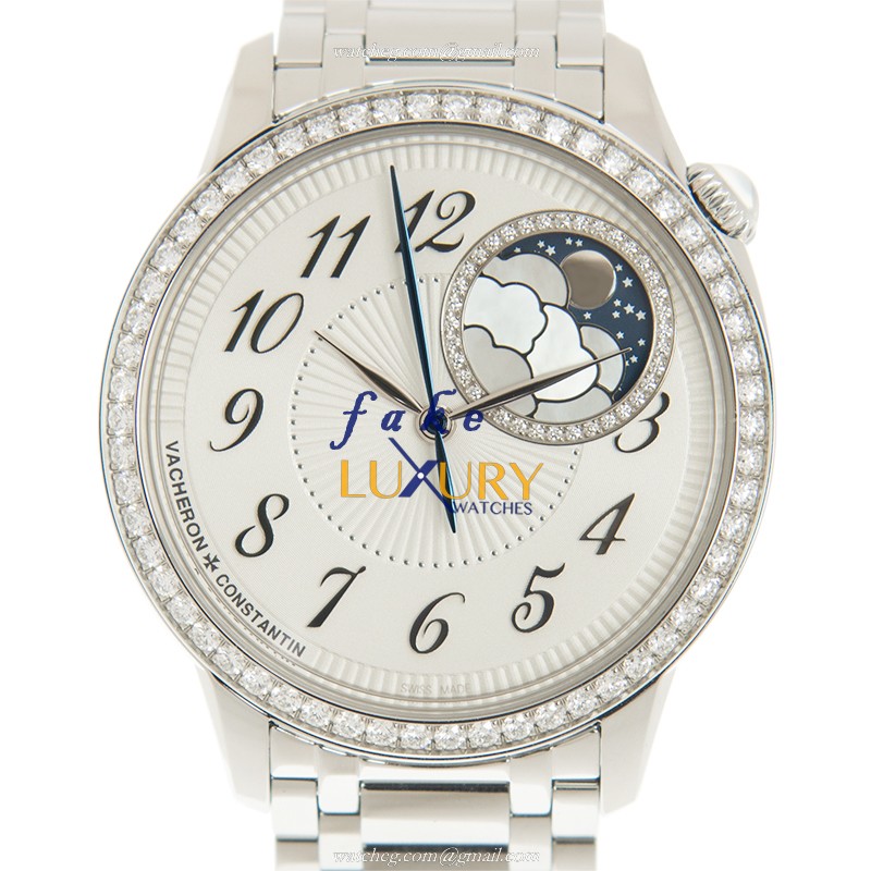Vacheron Constantin 8005F/120A-B497 Automatic Replica Watch, White Dial, Stainless Steel & Diamonds - Luxury Replica Watch