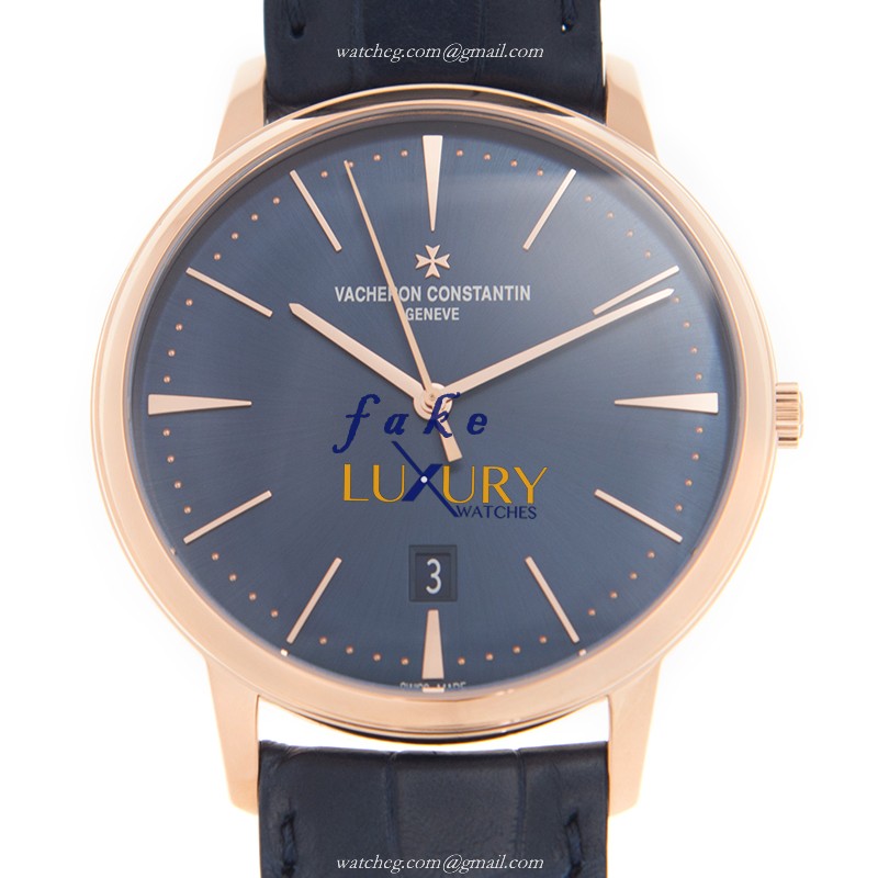 Vacheron Constantin Patrimony Traditionelle 85180/000R-B515 Automatic 18kt Rose Gold Blue Dial - Luxury Replica Watch