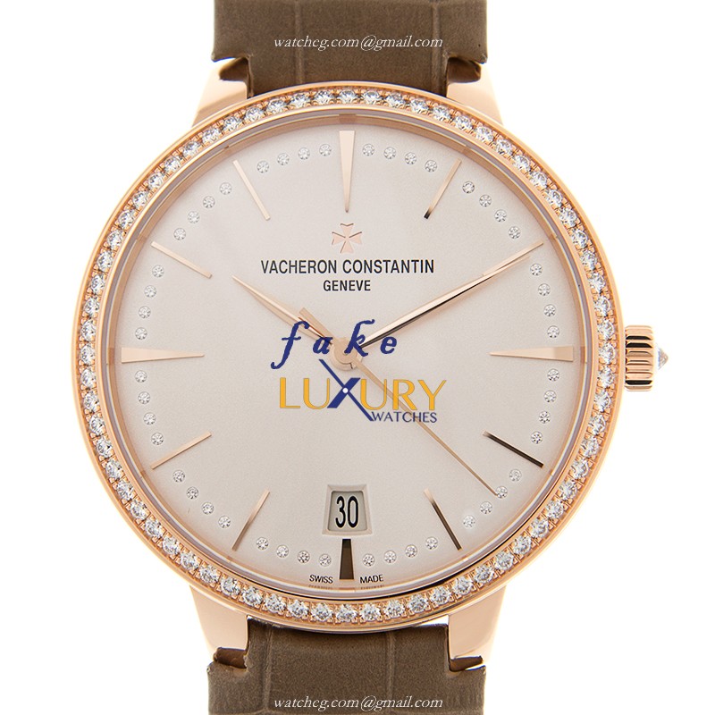 85515/000R-9840 - Vacheron Constantin Patrimony Traditionelle Replica Watch - Rose Gold Diamonds - Luxury Replica Watch